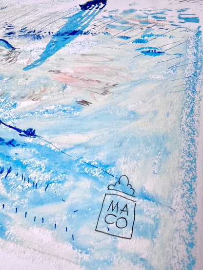 Pejzaż w śniegu z psem